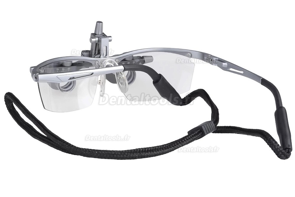 DY-118 2.5X 450mm loupe dentaire chirurgicale monture aluminium &eacute;cart pupillaire r&eacute;glable